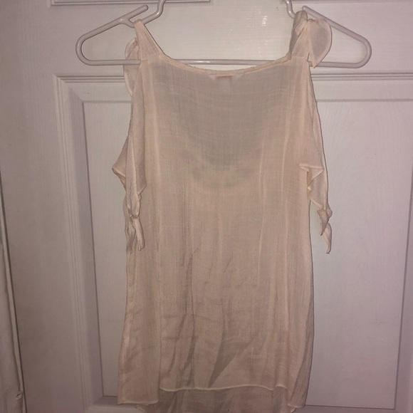 White Lace and Linen top - Picture 3 of 4